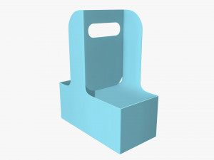 disposable medium paper coffee cups plastic lid and holder 3D Модель