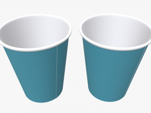 disposable medium paper coffee cups plastic lid and holder 3D Модель