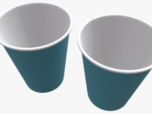disposable medium paper coffee cups plastic lid and holder 3D Модель