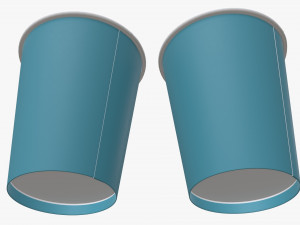 disposable medium paper coffee cups plastic lid and holder 3D Модель