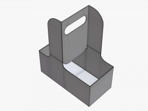 disposable medium paper coffee cups plastic lid and holder 3D Модель