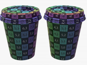disposable medium paper coffee cups plastic lid and holder 3D Модель