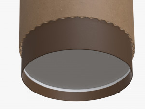 disposable paper coffee cup plastic lid and sleeve Modelo 3D