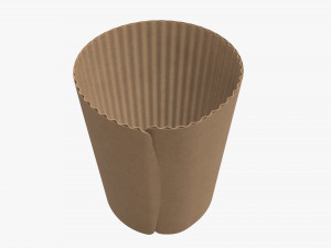 disposable paper coffee cup plastic lid and sleeve Modelo 3D