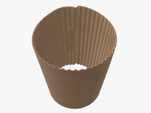 disposable paper coffee cup plastic lid and sleeve Modelo 3D