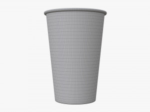 disposable paper coffee cup plastic lid and sleeve Modelo 3D