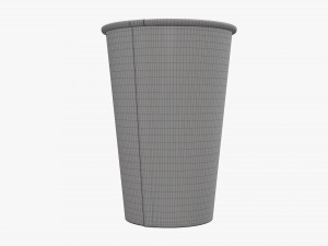 disposable paper coffee cup plastic lid and sleeve Modelo 3D
