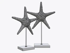 sculptured sea star statuette 3D Model