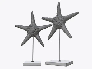 sculptured sea star statuette 3D Model