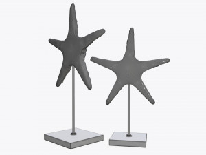 sculptured sea star statuette 3D 모델