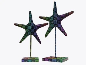 sculptured sea star statuette 3D Model