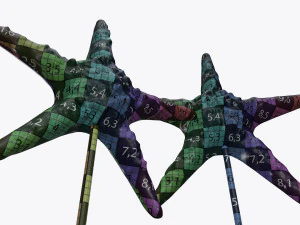 sculptured sea star statuette 3D Model
