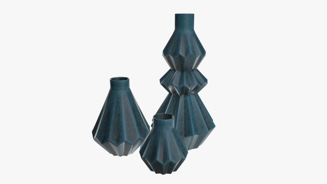 stone vase set shelf decoration Model 3D .c4d .max .obj .3ds .fbx .stl .blend 