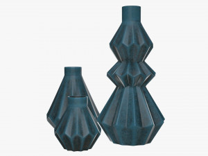 stone vase set shelf decoration Model 3D