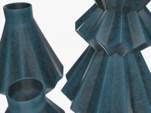 stone vase set shelf decoration Model 3D