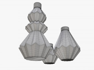 stone vase set shelf decoration Model 3D