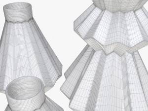 stone vase set shelf decoration Model 3D