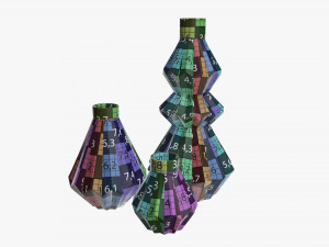 stone vase set shelf decoration Model 3D