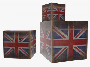 old stylized wooden box with lock Modelo 3D
