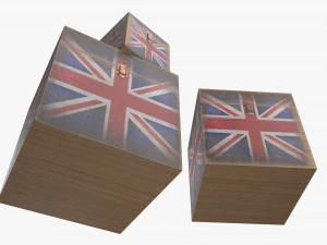 old stylized wooden box with lock 3D Model
