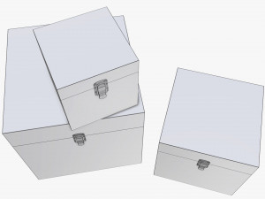 old stylized wooden box with lock Modelo 3D