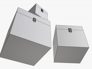 old stylized wooden box with lock Modelo 3D