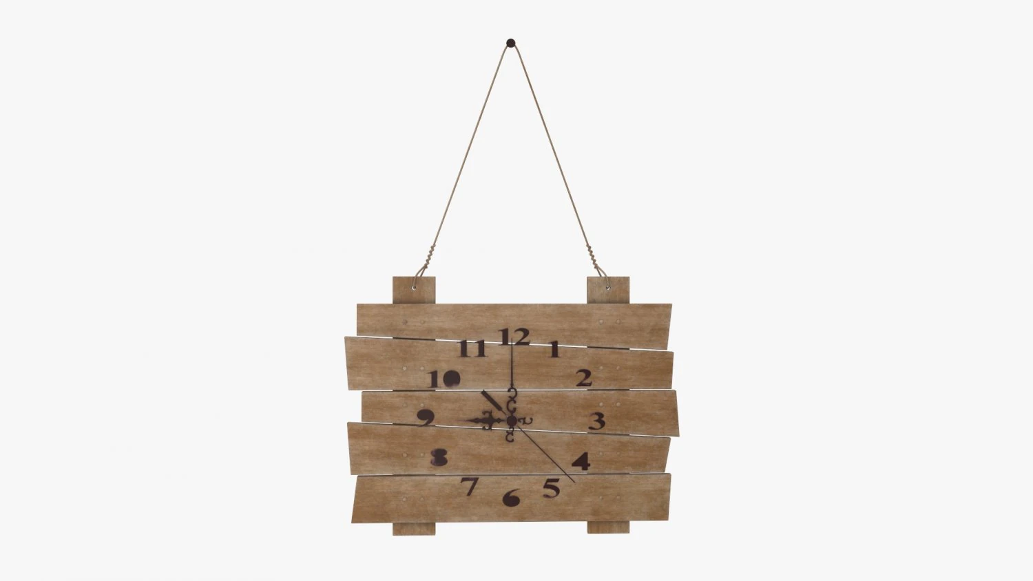 wall clock wooden stylized 3D Model .c4d .max .obj .3ds .fbx .stl .blend 
