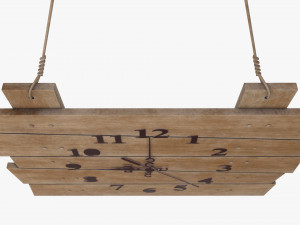 wall clock wooden stylized 3D Model