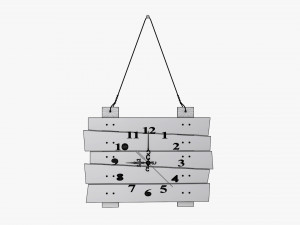 wall clock wooden stylized 3D Model