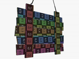 wall clock wooden stylized 3D Model