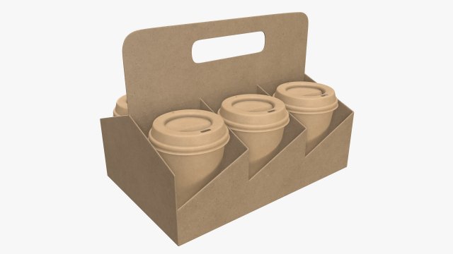 biodegradable medium coffee cup cardboard lid with holder Modèle 3D .c4d .max .obj .3ds .fbx .stl .blend 