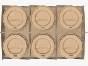 biodegradable medium coffee cup cardboard lid with holder Modèle 3D