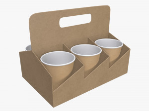 biodegradable medium coffee cup cardboard lid with holder Modèle 3D
