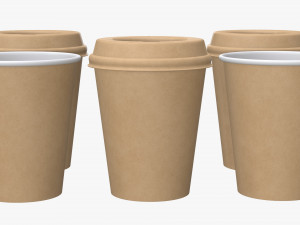 biodegradable medium coffee cup cardboard lid with holder Modèle 3D