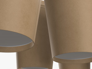 biodegradable medium coffee cup cardboard lid with holder Modèle 3D