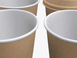 biodegradable medium coffee cup cardboard lid with holder Modèle 3D