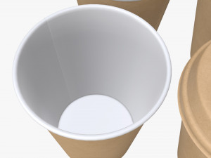 biodegradable medium coffee cup cardboard lid with holder Modèle 3D