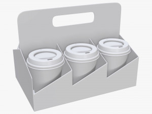 biodegradable medium coffee cup cardboard lid with holder Modèle 3D