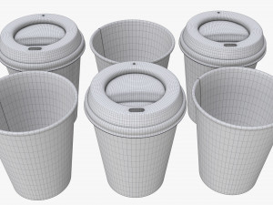 biodegradable medium coffee cup cardboard lid with holder Modèle 3D
