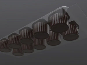 coffee creme jars sealed in transparent wrap mock-up 3D Model