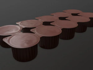 coffee creme jars sealed in transparent wrap mock-up 3D Model