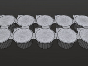 coffee creme jars sealed in transparent wrap mock-up 3D 模型