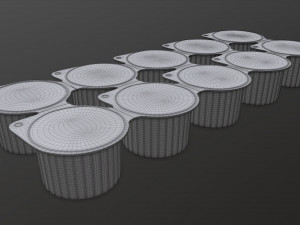coffee creme jars sealed in transparent wrap mock-up 3D 模型