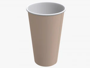 disposable paper coffee cup plastic lid and holder 01 3D Model