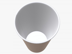 disposable paper coffee cup plastic lid and holder 01 3D Модель