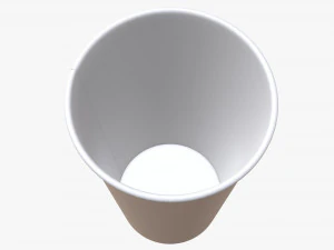 disposable paper coffee cup plastic lid and holder 01 3D Model