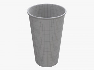 disposable paper coffee cup plastic lid and holder 01 3D Модель