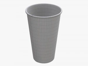 disposable paper coffee cup plastic lid and holder 01 3D Model