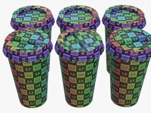disposable paper coffee cup plastic lid and holder 01 3D Model