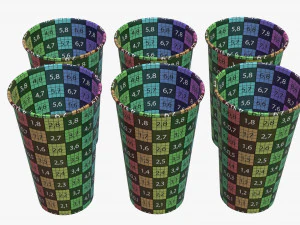 disposable paper coffee cup plastic lid and holder 01 3D Model